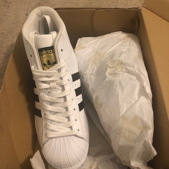 adidas Other - Adidas Pro Model Cloud White Hightop Superstars